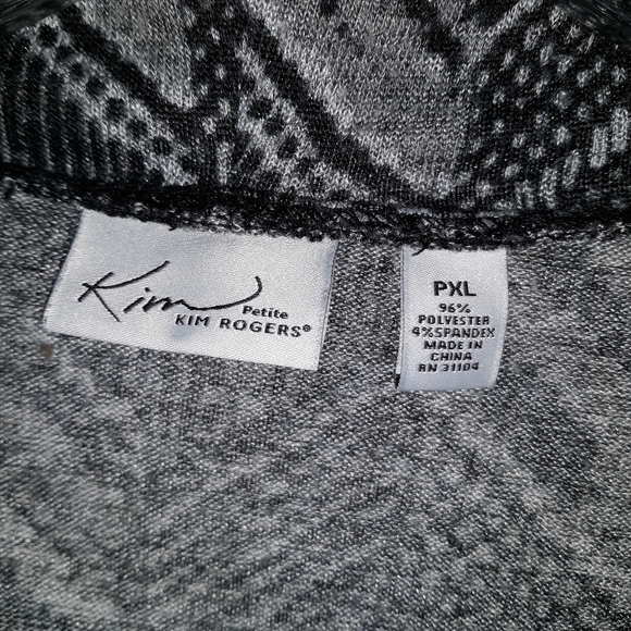 Knit Tunic Top Grey and Black Size Petite XL - Picture 4 of 8